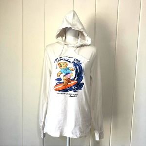 Polo Ralph Lauren Polo Bear Surfing Hoodie Cotton Lightweight Shirt Size Small